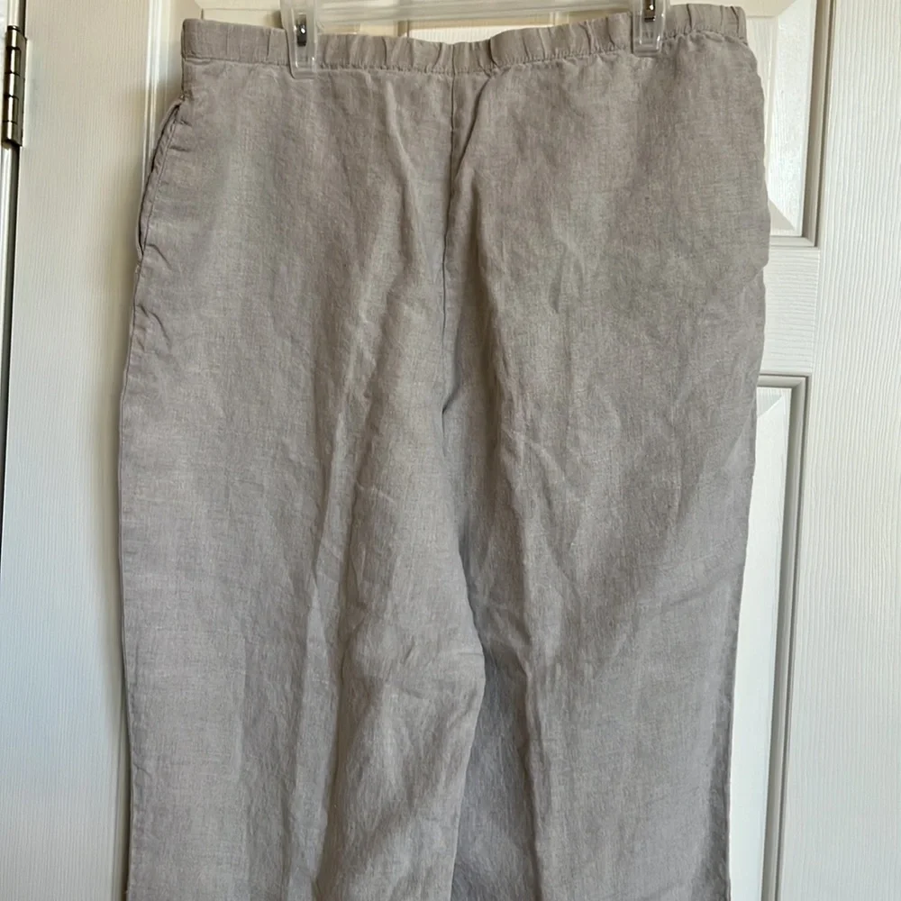 J. Jill Linen Blend Wide-Leg Pants in Light Taupe - Picture 5 of 10